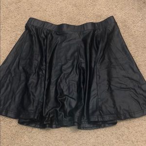 Black leather skirt
